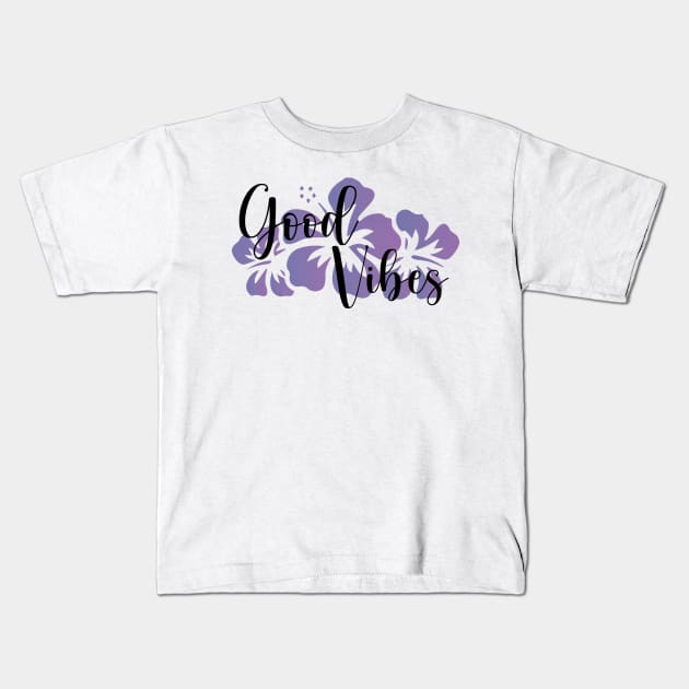 good vibes summer purple Kids T-Shirt by JDP Designs